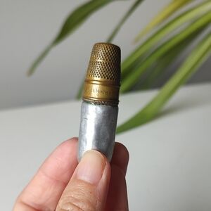 Antique German Sewing Etui Thimble Capsule Mini Sewing Case